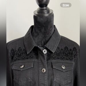 Maurices Black Embroidered Denim Jacket